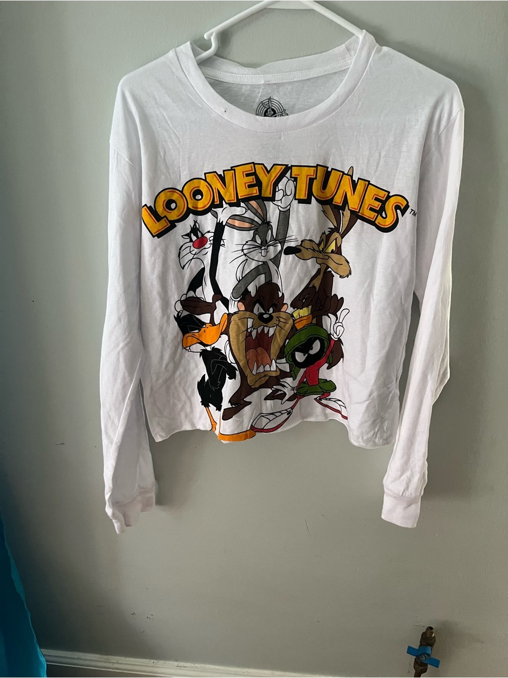 Freeze White Looney Tunes Graphic Long-Sleeve Tee
